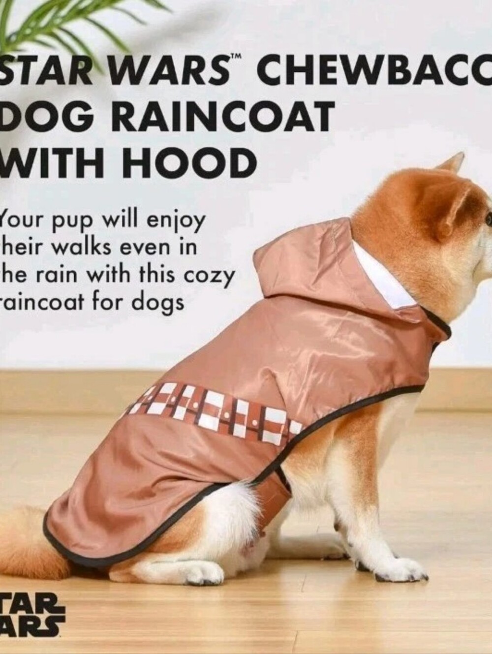 Star Wars Brown Chewbacca-Inspired Pet Raincoat